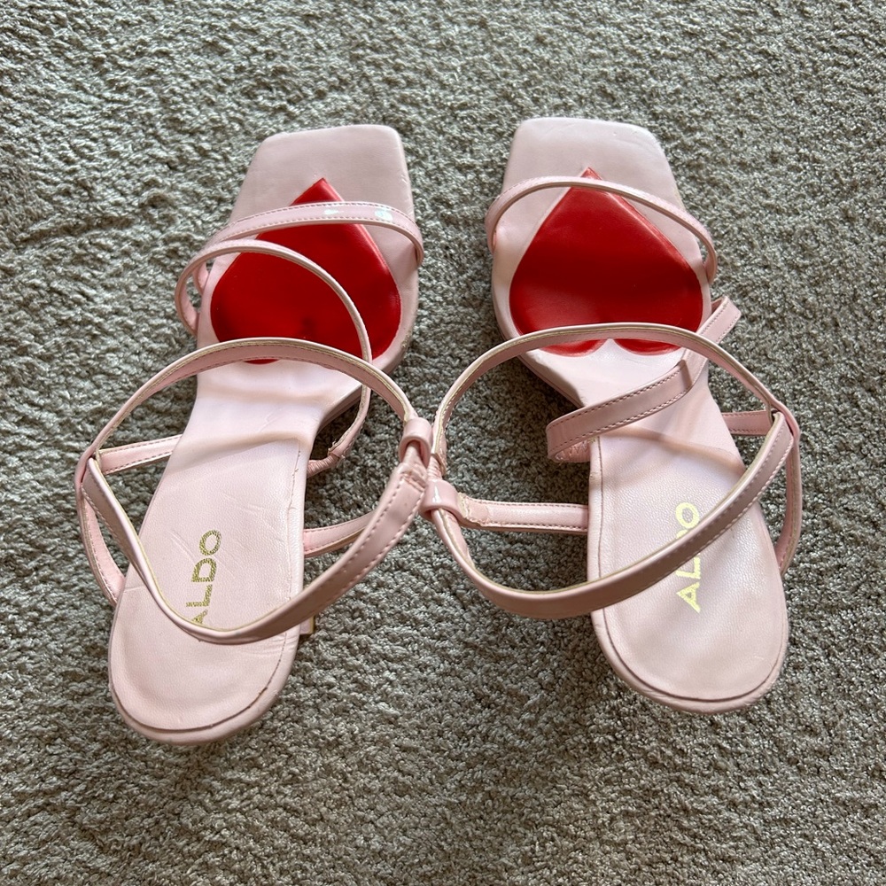 ALDO Pink and Strappy Heart Heels